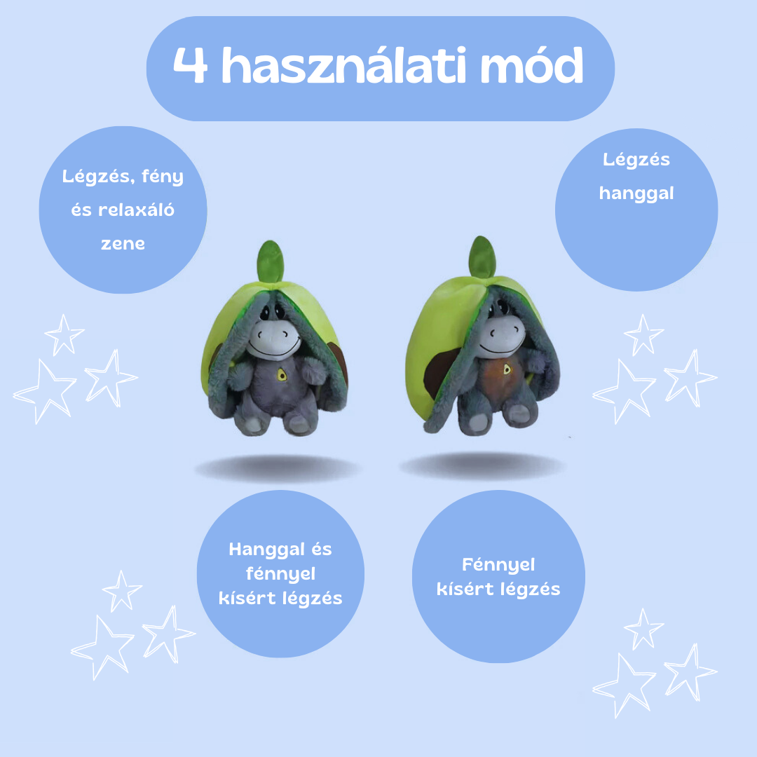 Lélegző plüss szamár